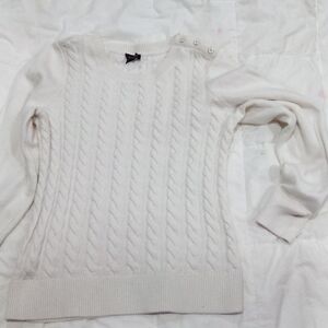 Talbots Ivory Cable Knit Sweater